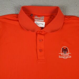Under Armour Polo Shirt Mens Large Orange Heatgear Golf Casual Short Sleeve